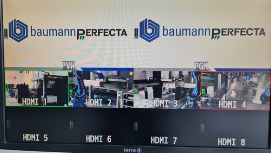 baumannperfecta BLive-Demo des vollautomatischen Schüttel- und Schneidesystems für den Akzidenzdruck